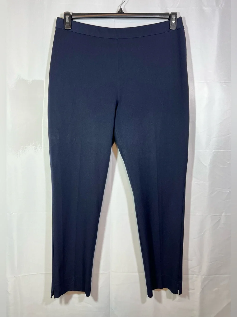 Investments Navy Straight-Leg Ponte Pants Size 14 Side Zipper Closure - Picture 6 of 7